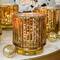 Kate Aspen® Gold Vintage Ribbed Glass Tealight Votive Candle Holder Set